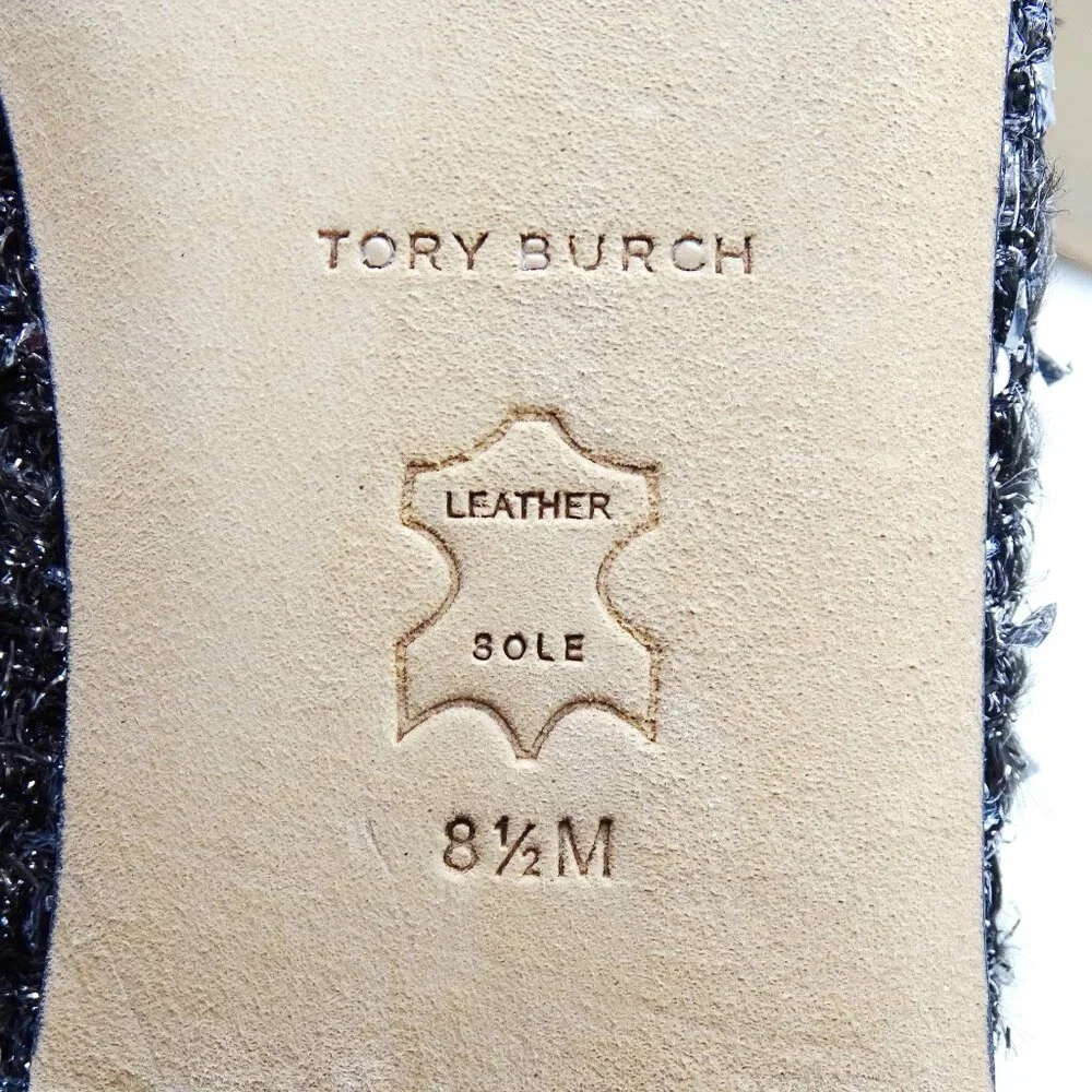 TORY BURCH Minnie Travel Fabric Ballet Flats with Metal Logo Size 8.5 - Picture 9 of 10